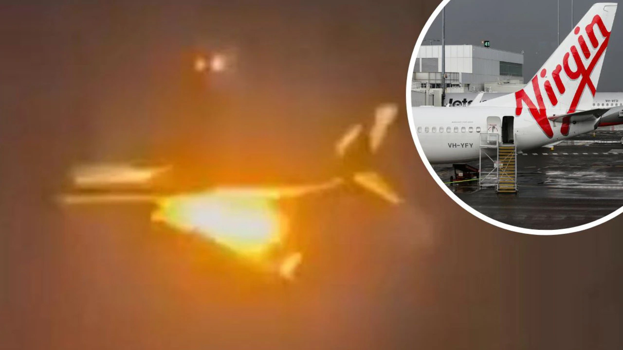 طائرة فيرجن أستراليا تهبط بسلام في نيوزيلندا بعد حريق تسبب في توقف أحد محركاتها